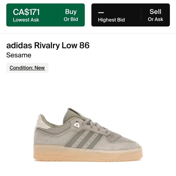 Adidas Rivalry Low 86 Sesame - Picture 5 of 5